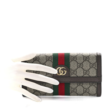 Gucci GG Supreme Monogram Web Ophidia Continental Wallet Brown 2 of 12