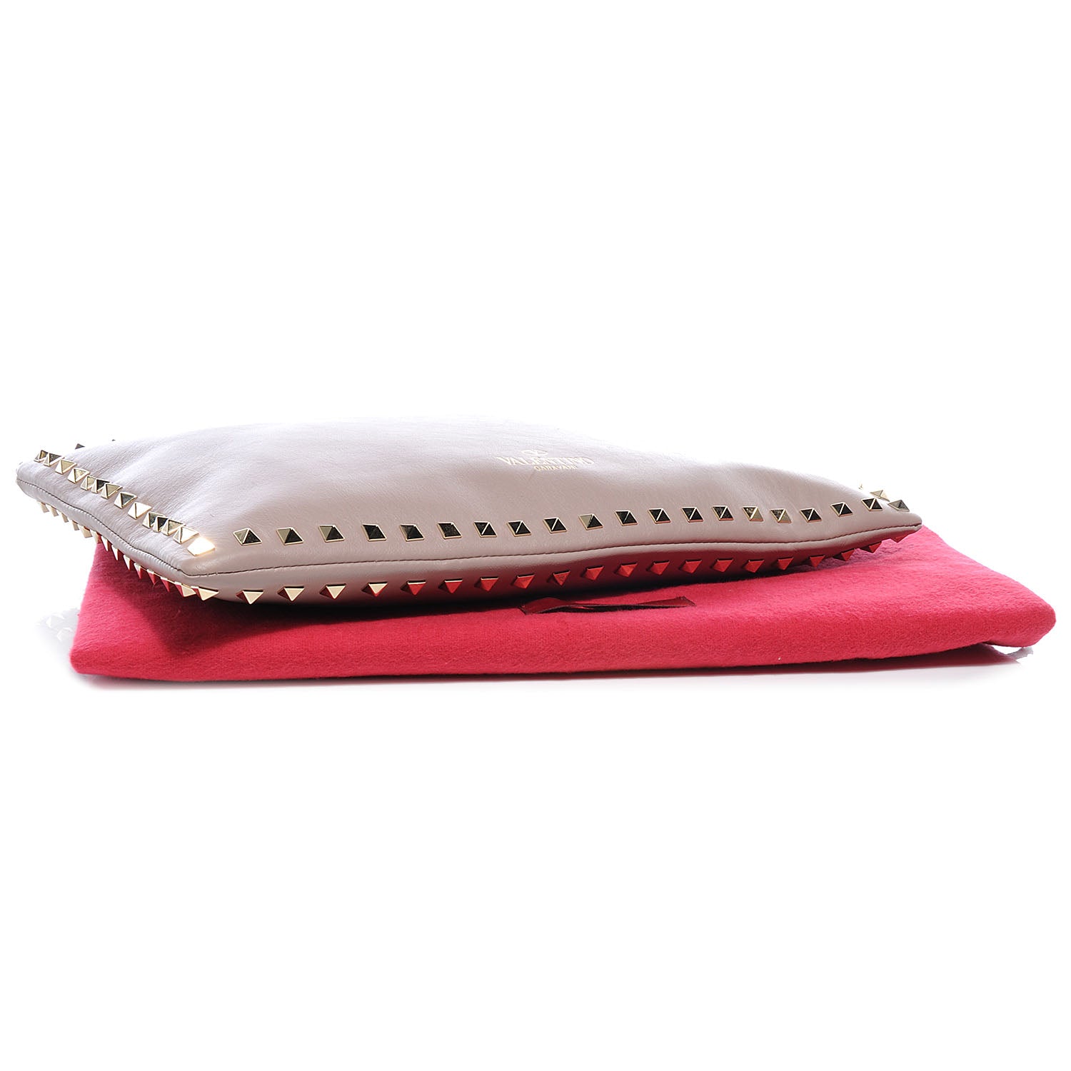 Valentino Garavani Vitello Rockstud Zip Wristlet Pouch Poudre 4 of 7
