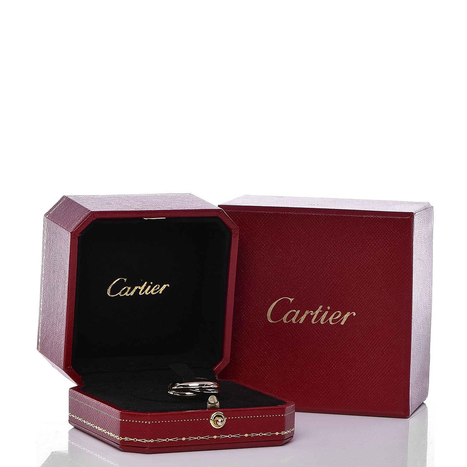Cartier 18K Pink Yellow White Gold Small Trinity Ring 52 6 7 of 7