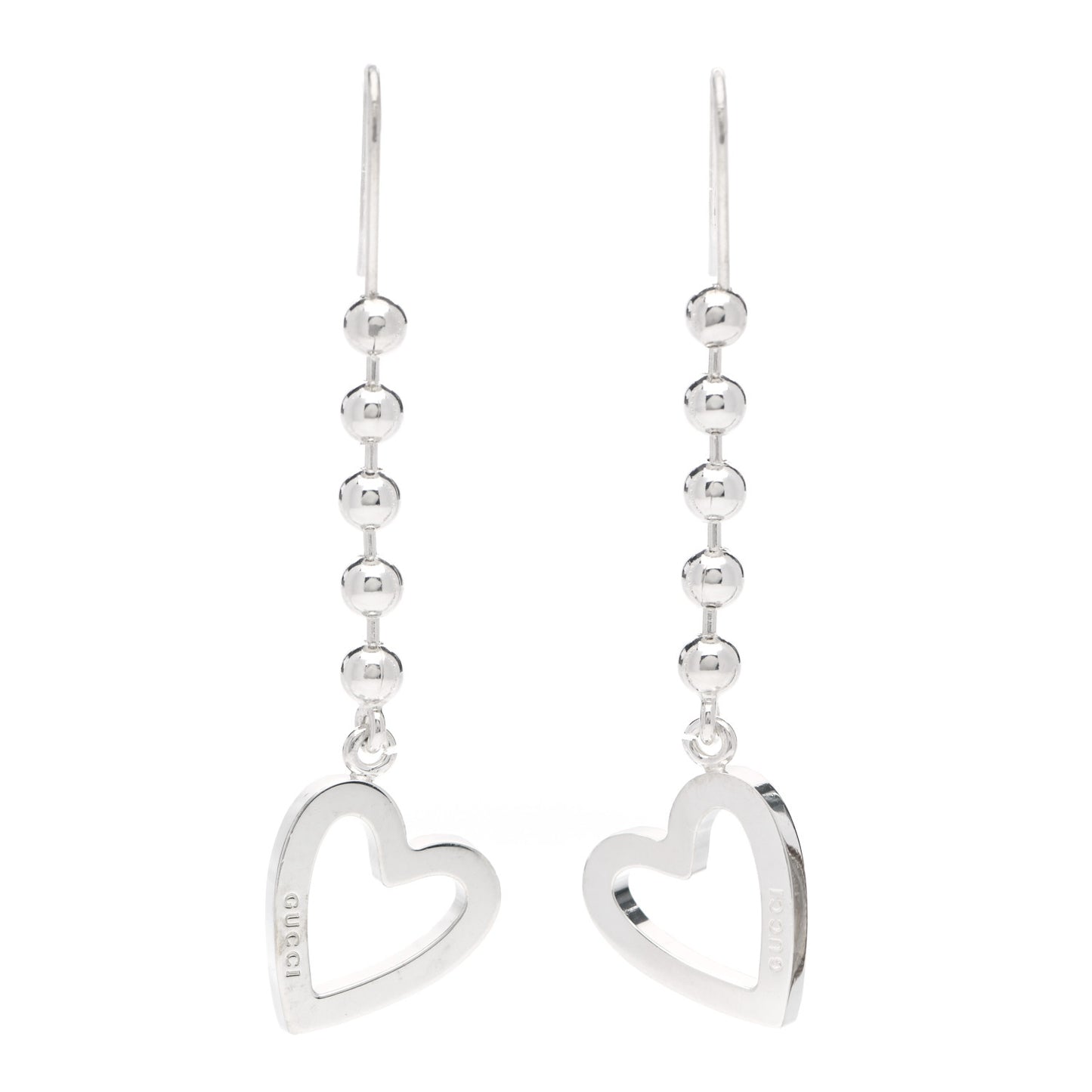 Sterling Silver Heart Drop Earrings