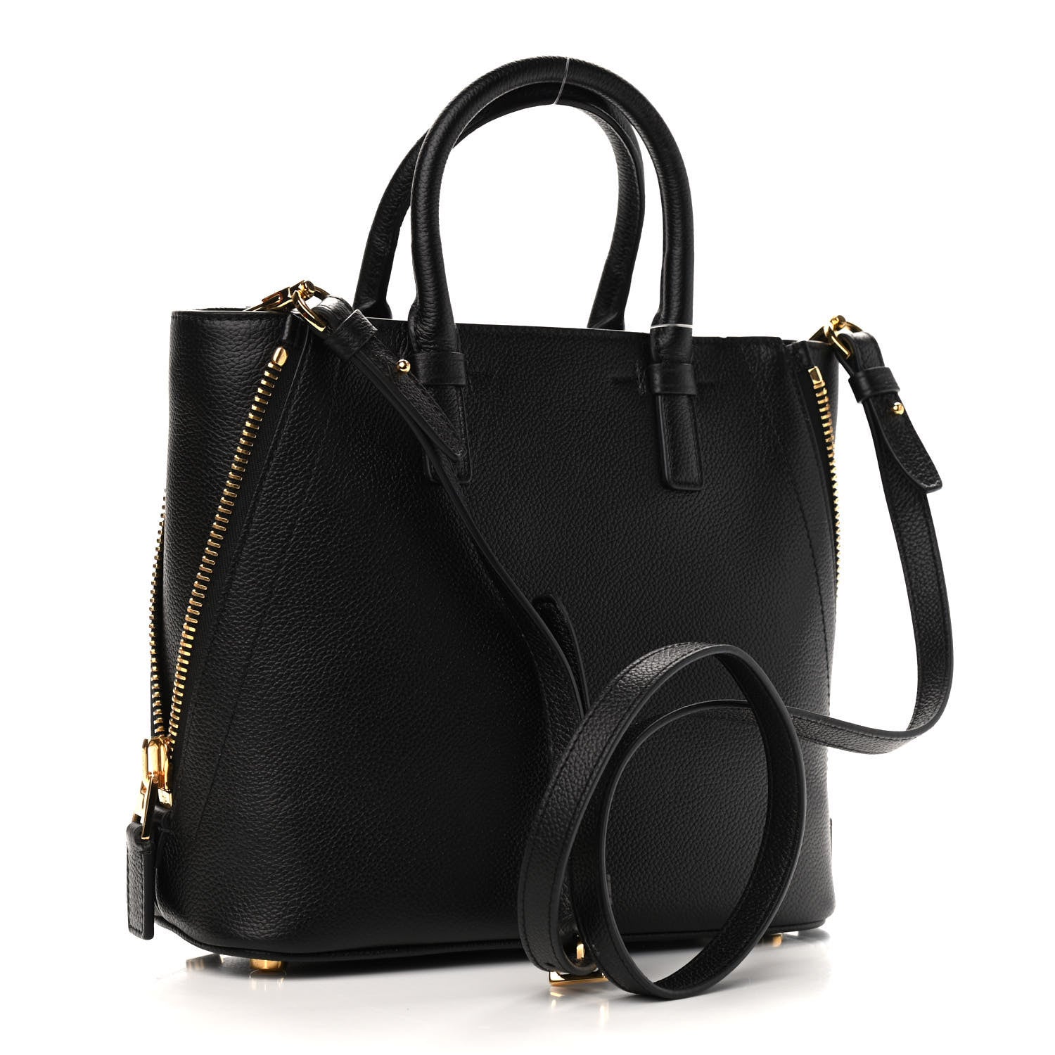 Tom Ford Pebbled Calfskin Medium Jennifer Zip Tote Black 2 of 8