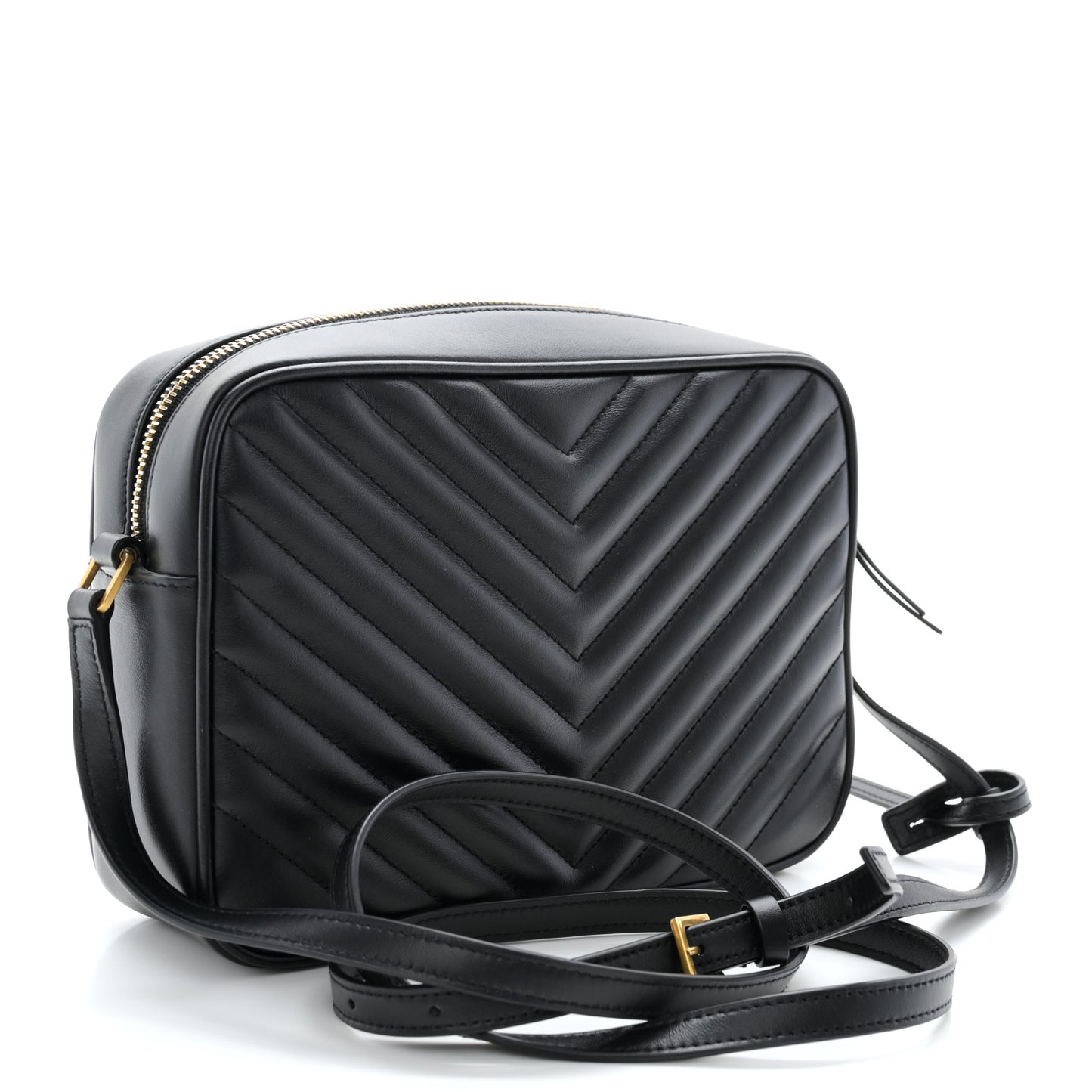 Calfskin Matelasse Monogram Lou Camera Bag Black