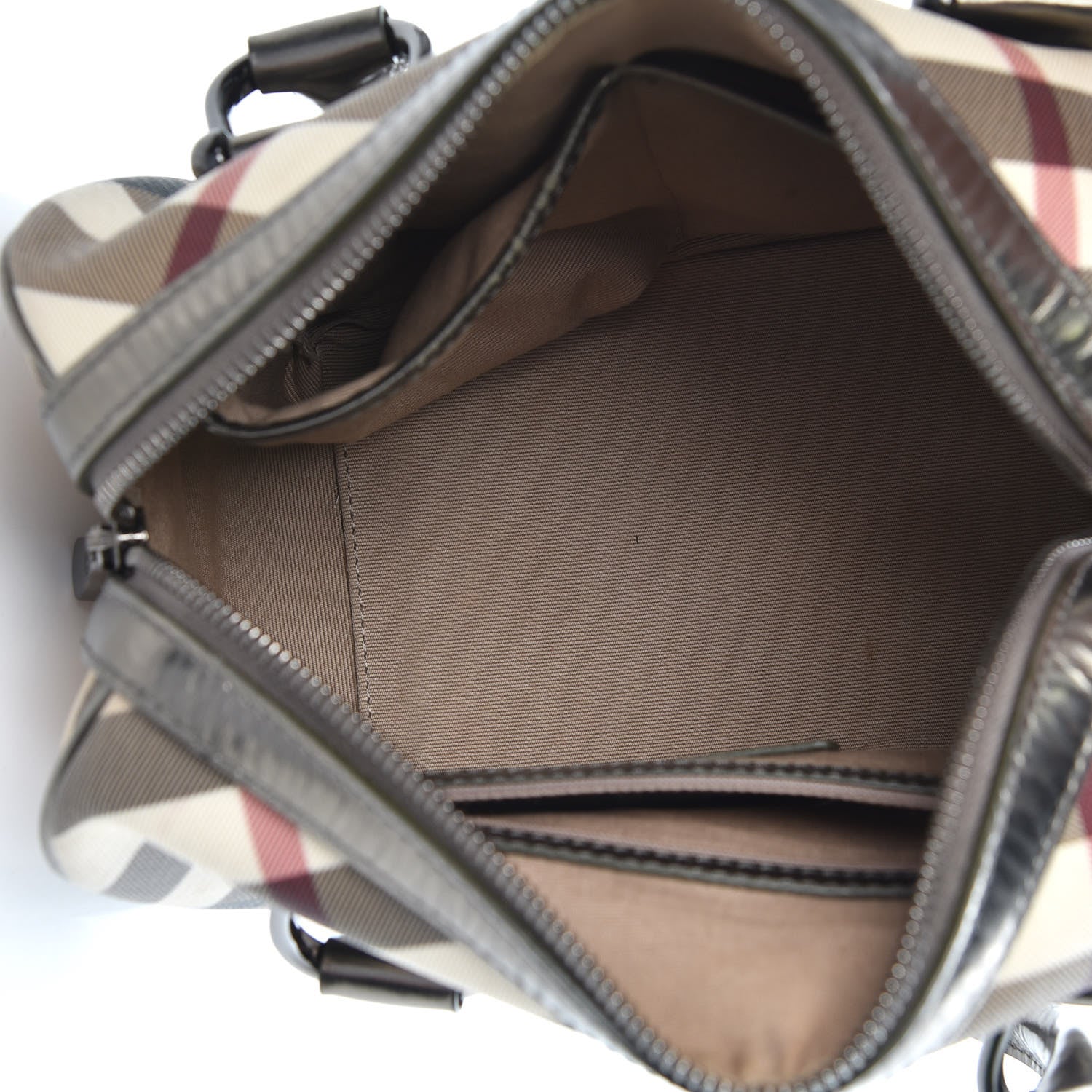 Burberry Supernova Check Patent Bowling Bag Pewter 5 of 17