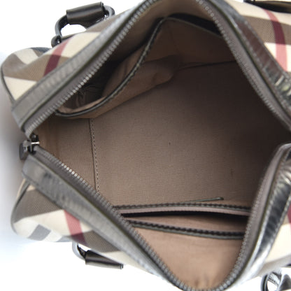 Burberry Supernova Check Patent Bowling Bag Pewter 5 of 17