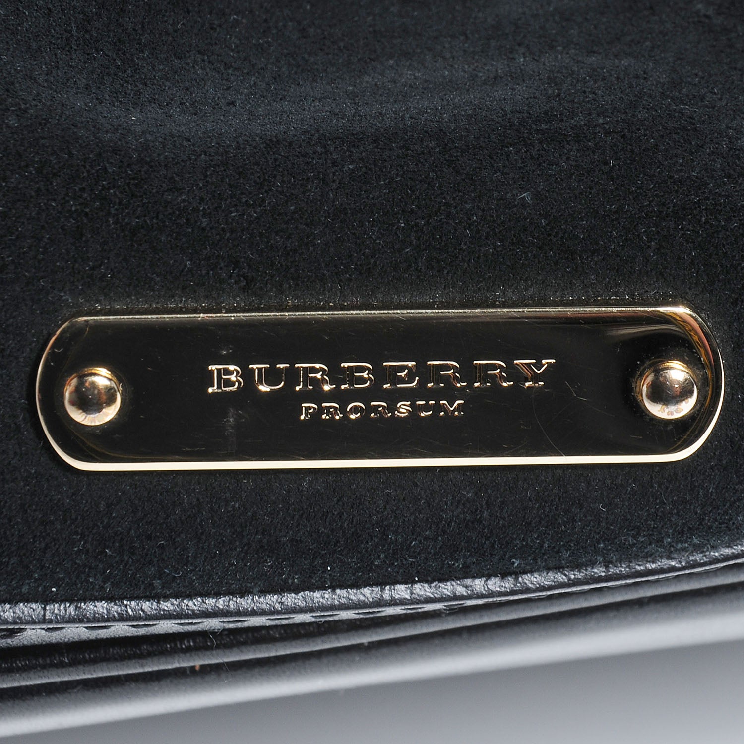 Burberry Suede Calfskin Medium Whipstitch Tote Black 6 of 9
