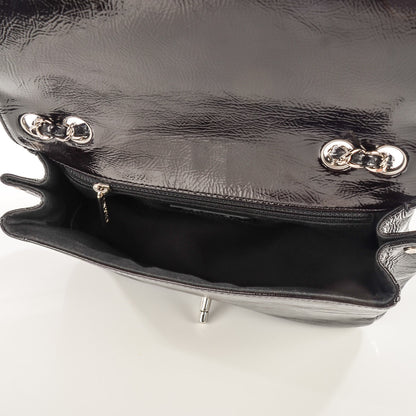 Chanel Distressed Patent Calfskin Small Frame Single Flap Black 5 of 9