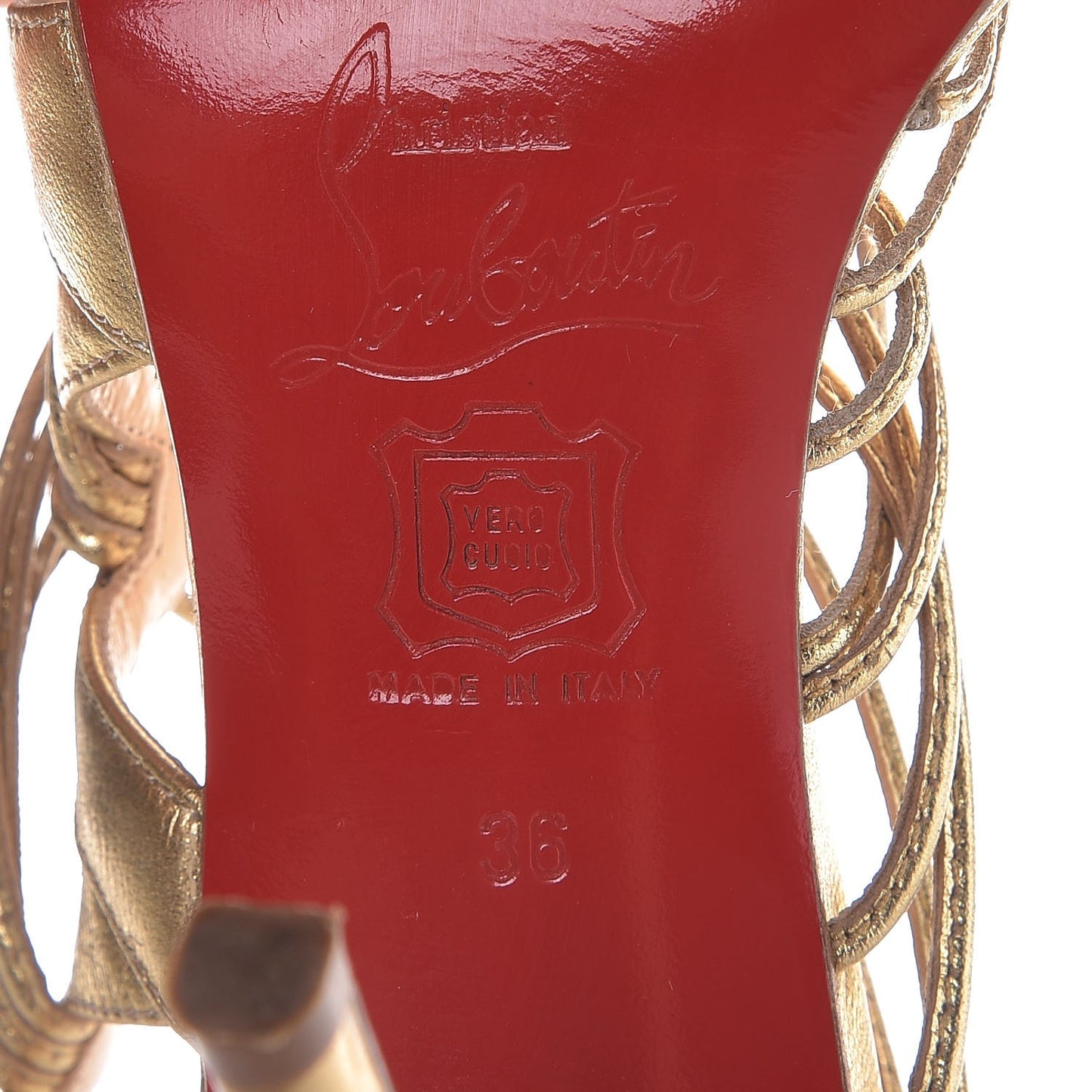 Metallic Nappa Frescobaldi Strappy Slide Sandals 36 Gold