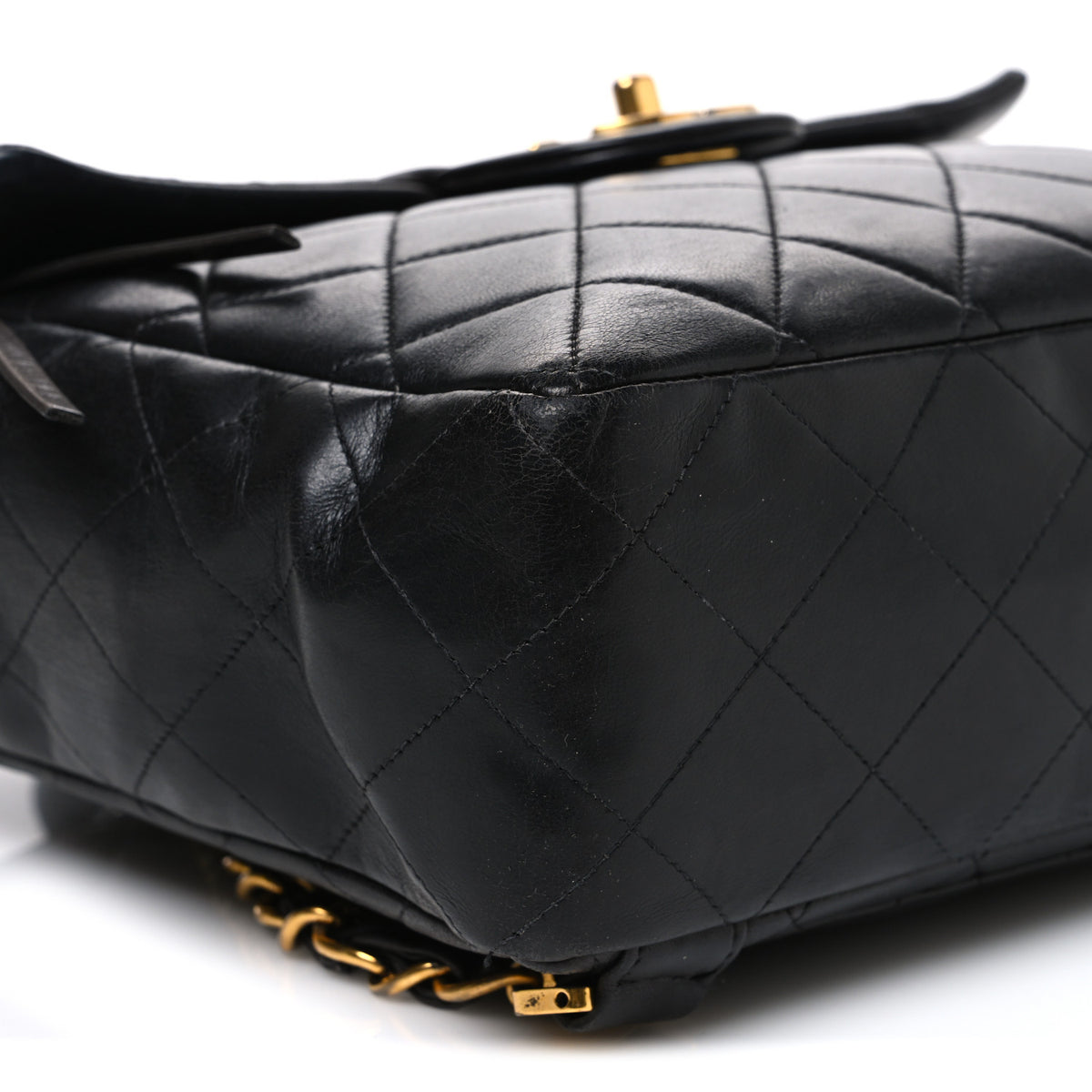 Lambskin Quilted Backpack Black