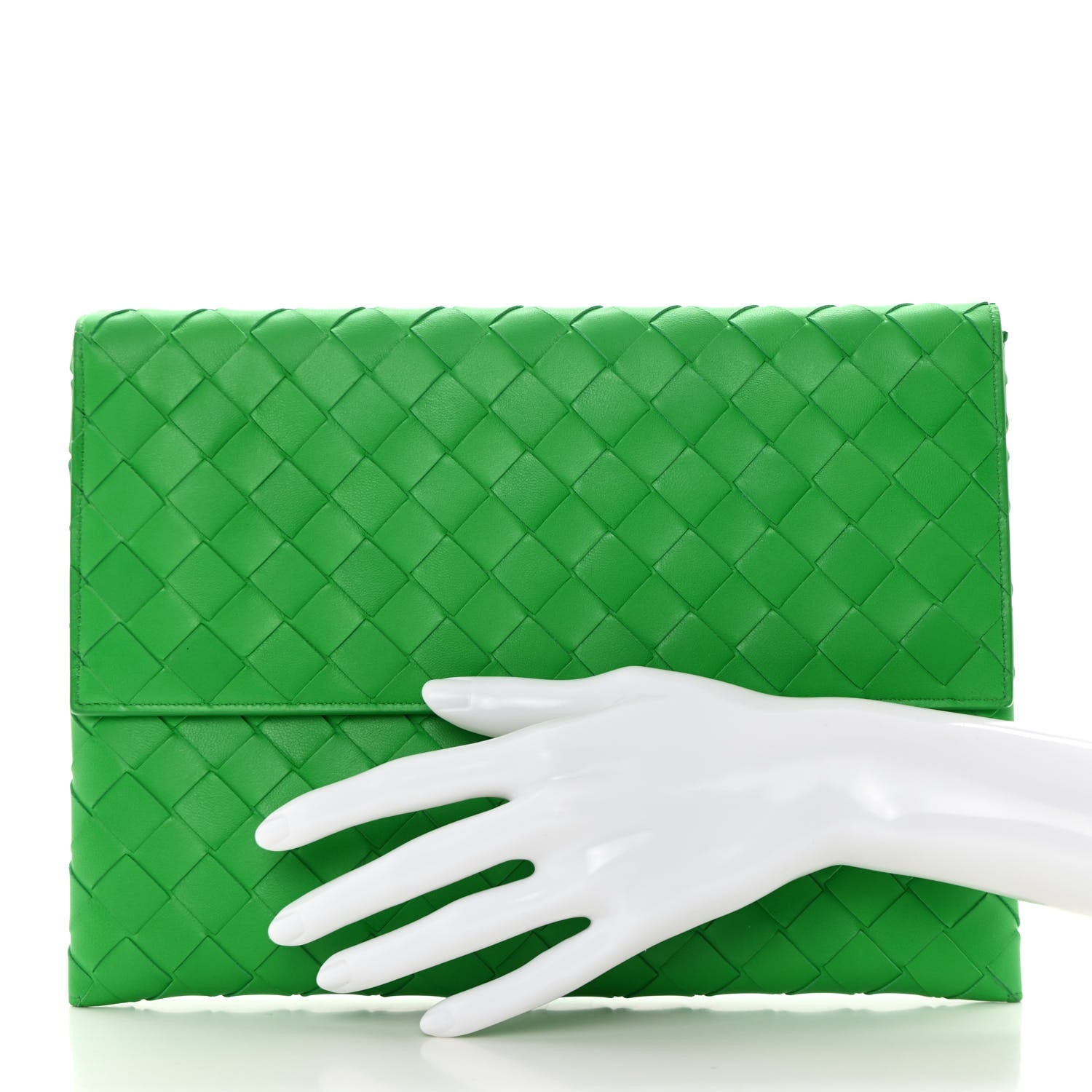 Bottega Veneta Nappa Intrecciato Flap Pouch Parakeet 2 of 10