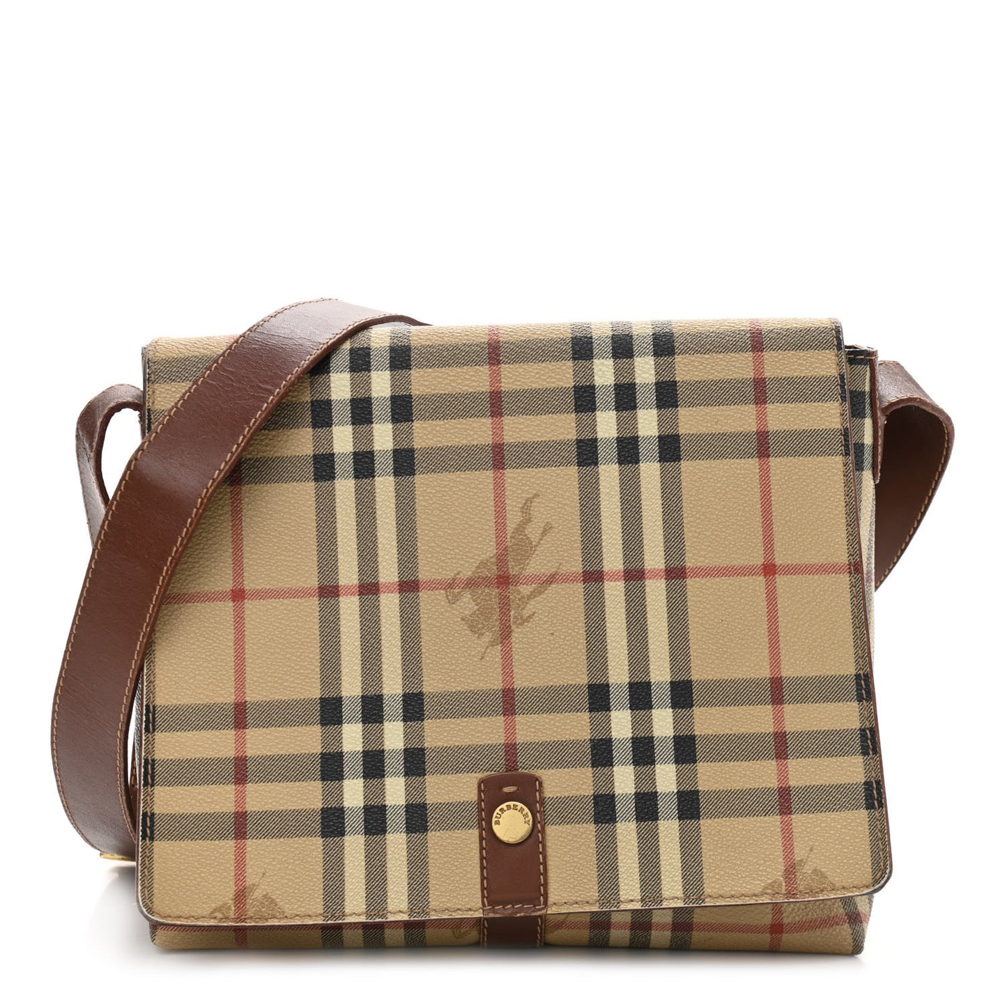 Haymarket Check Crossbody Messenger Bag Tan