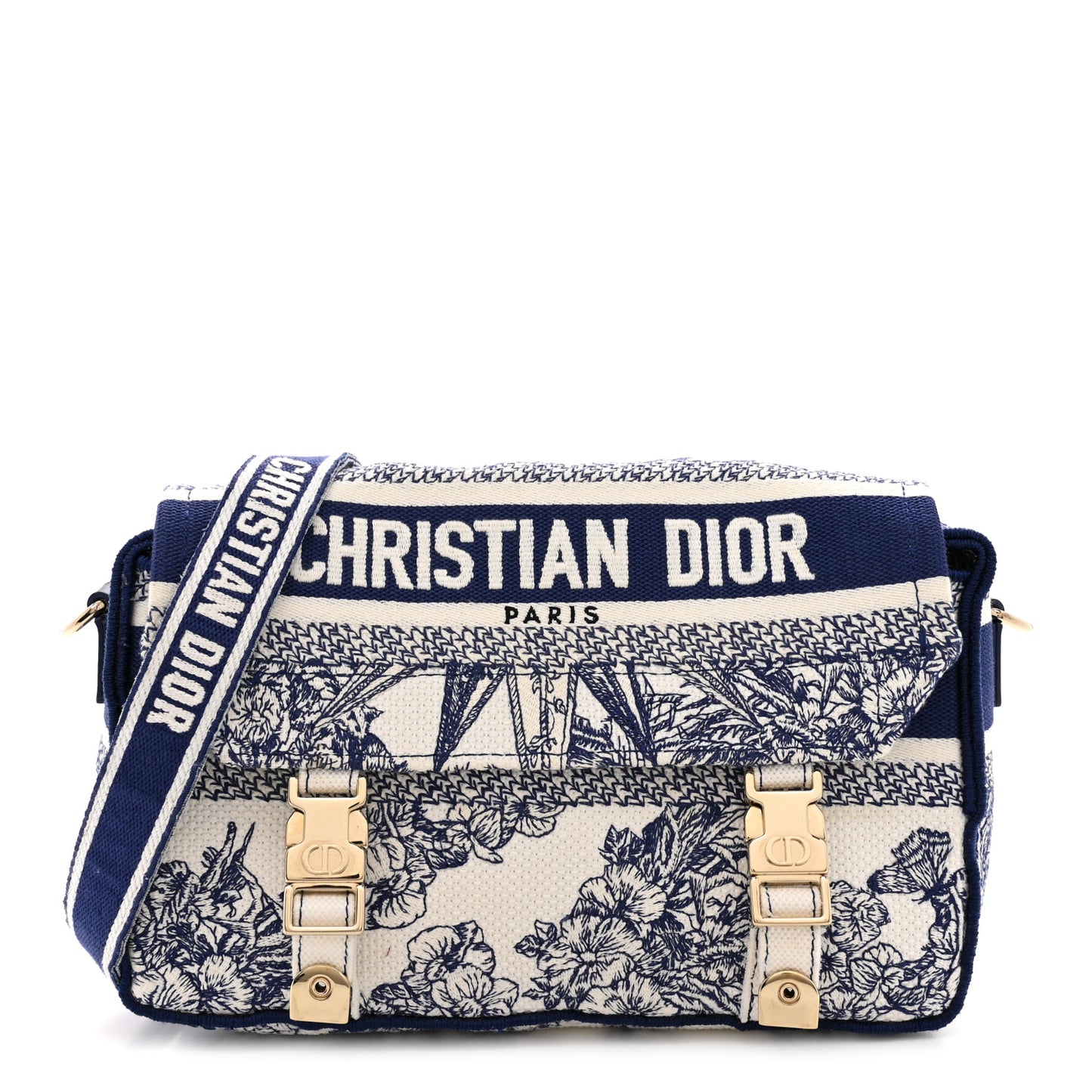 Canvas Embroidered Reve D'Infini Small Diorcamp Messenger  Blue
