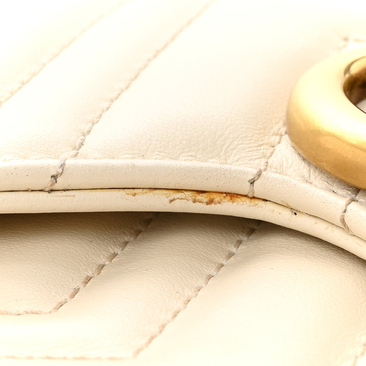 Calfskin Matelasse GG Marmont Chain Wallet Mystic White