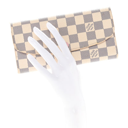 Louis Vuitton Damier Azur Emilie Wallet Rose Ballerine 2 of 10