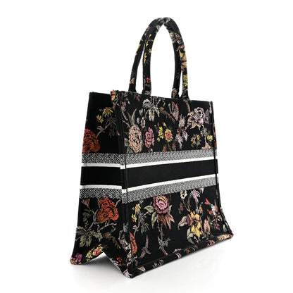 Christian Dior Canvas Embroidered Large Book Tote Black Multicolor 3 of 10