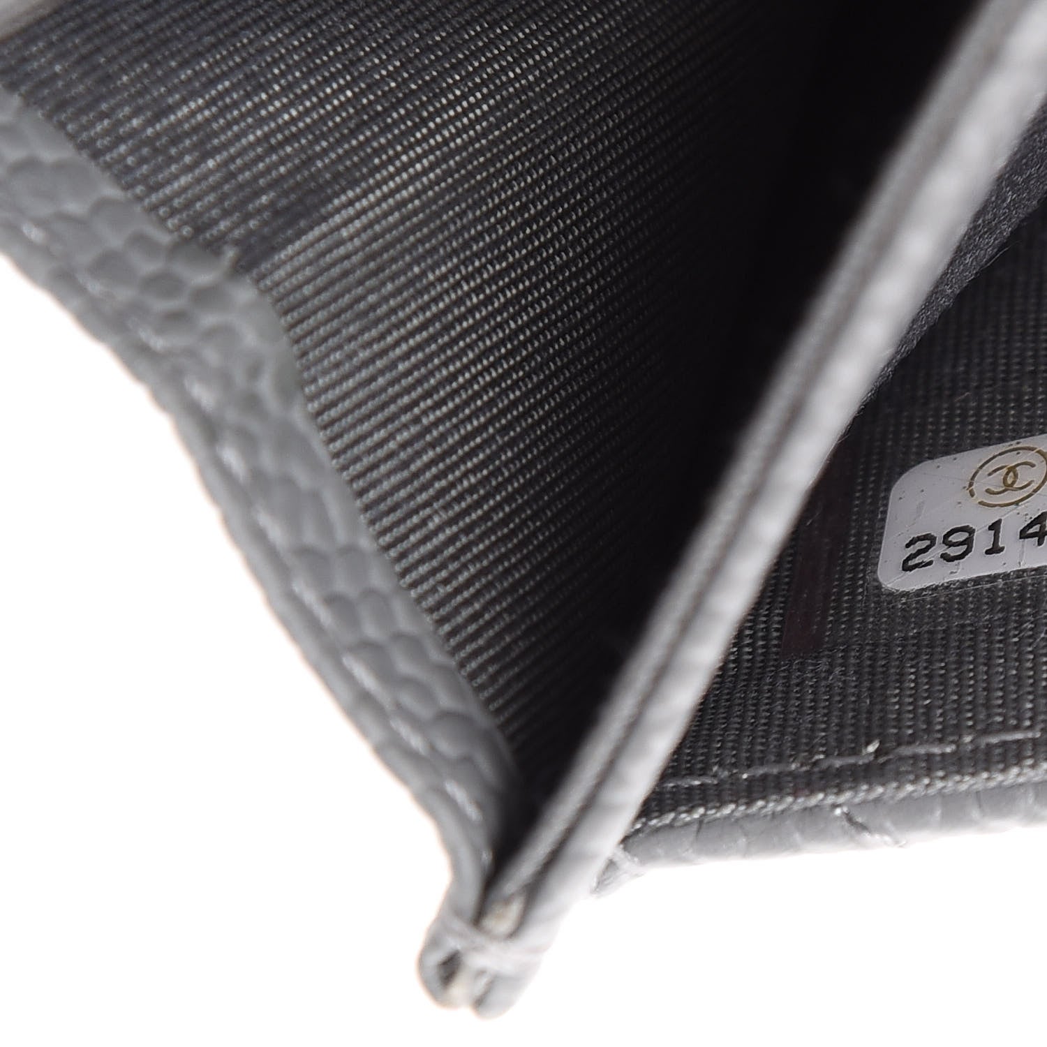 Chanel Caviar Chevron Quilted Boy Flap Card Holder Grey 7 of 13