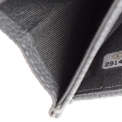 Chanel Caviar Chevron Quilted Boy Flap Card Holder Grey 7 of 13