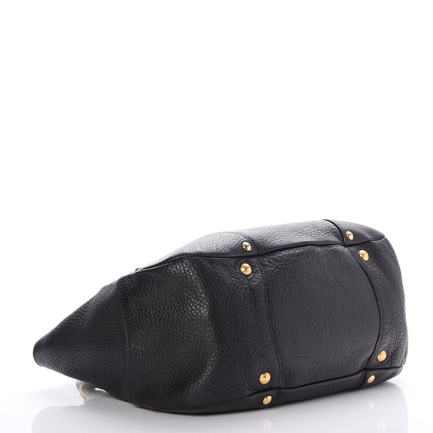 Vitello Daino Pushlock Tote Black