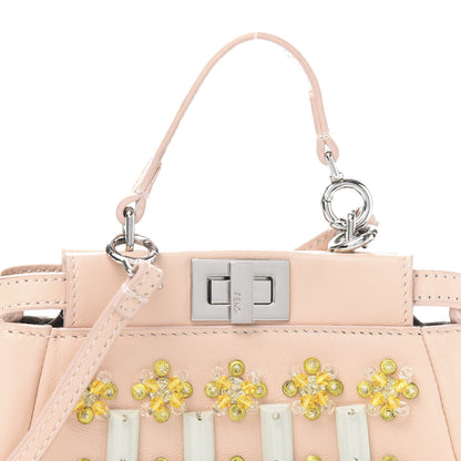 Fendi Goatskin Embellished Micro Peekaboo Iconic Satchel Light Pink 11 of 11