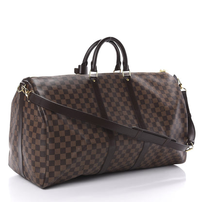 Louis Vuitton Damier Ebene Keepall Bandouliere 55 3 of 9