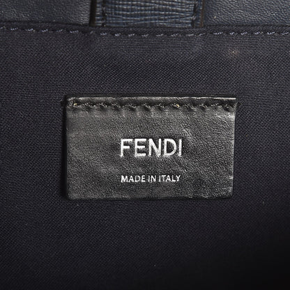 Fendi Vitello Elite Bi-Color Petite 2Jours Tote Blue Notte Papavero 7 of 8