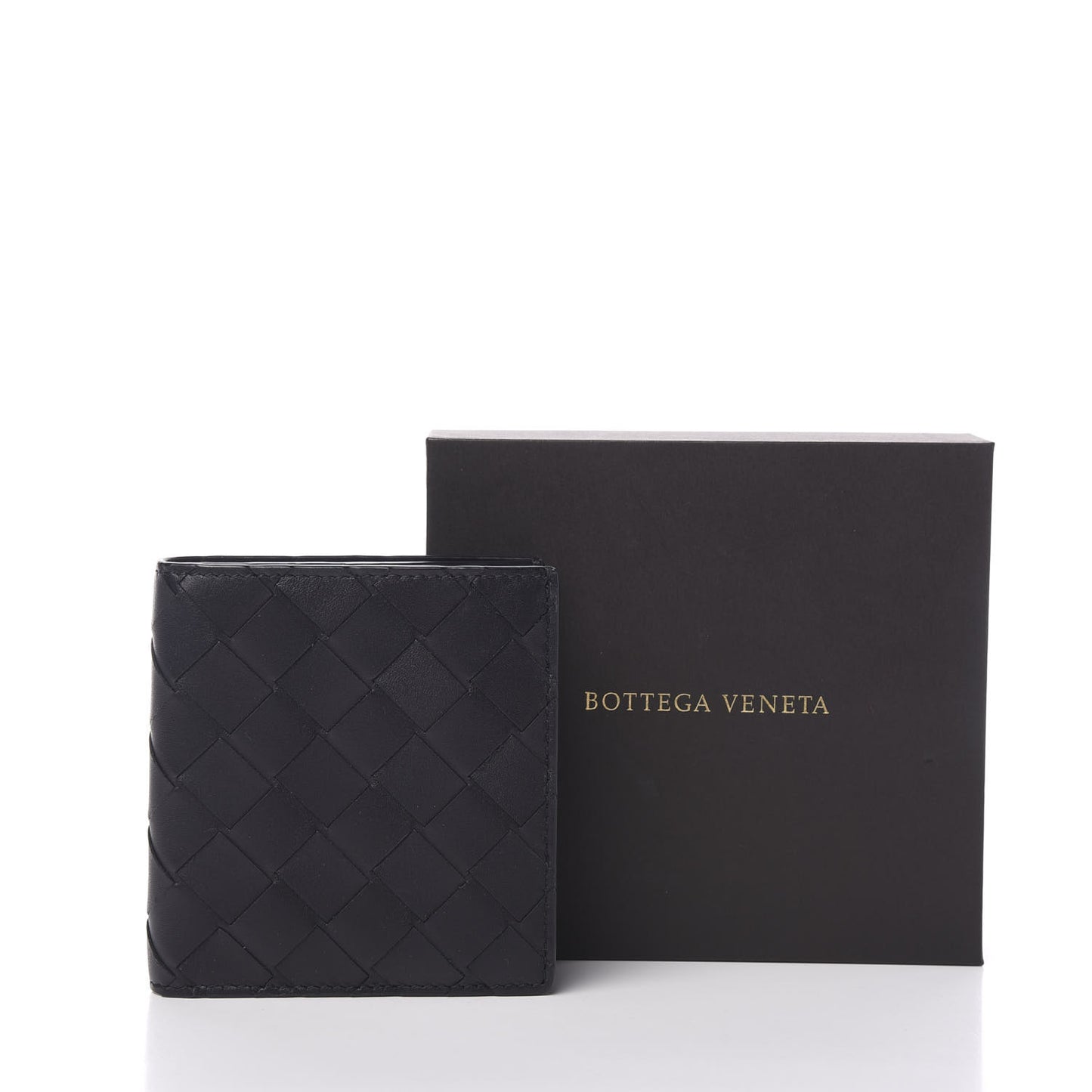 Nappa Maxi Intrecciato Bi-Fold Wallet Black