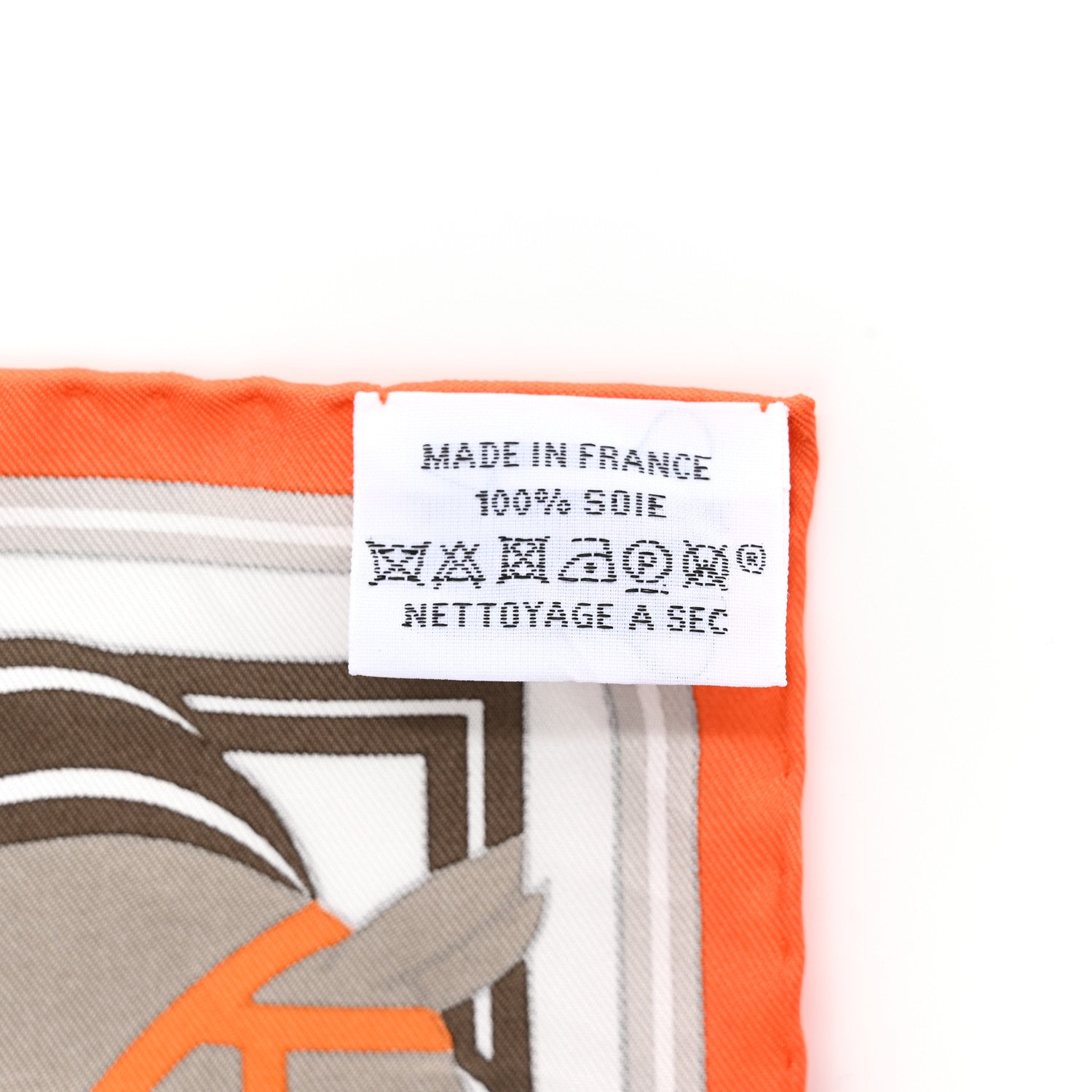 Hermes Silk Quadrige II Nano Scarf 20 Orange Etoupe White 4 of 4
