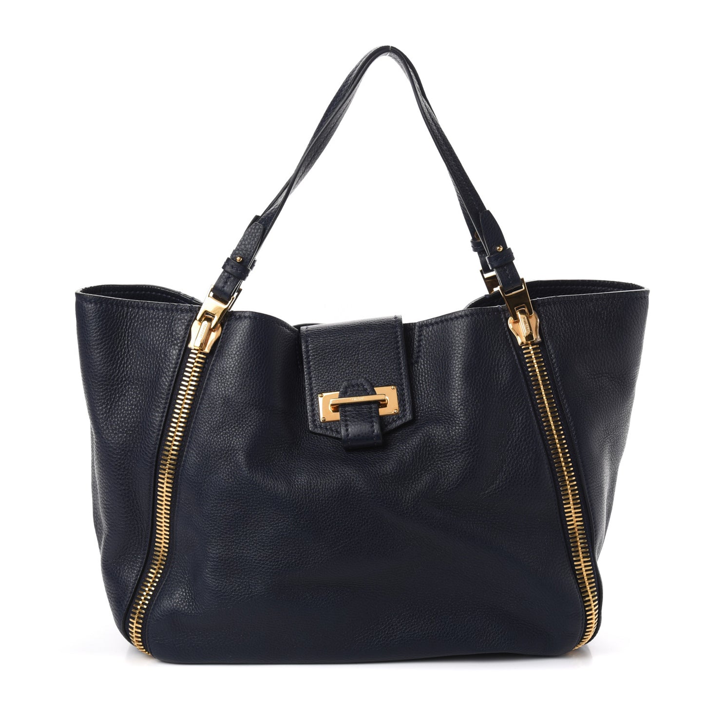 Grained Calfskin Sedgwick Medium Zipper Tote Sapphire Blue