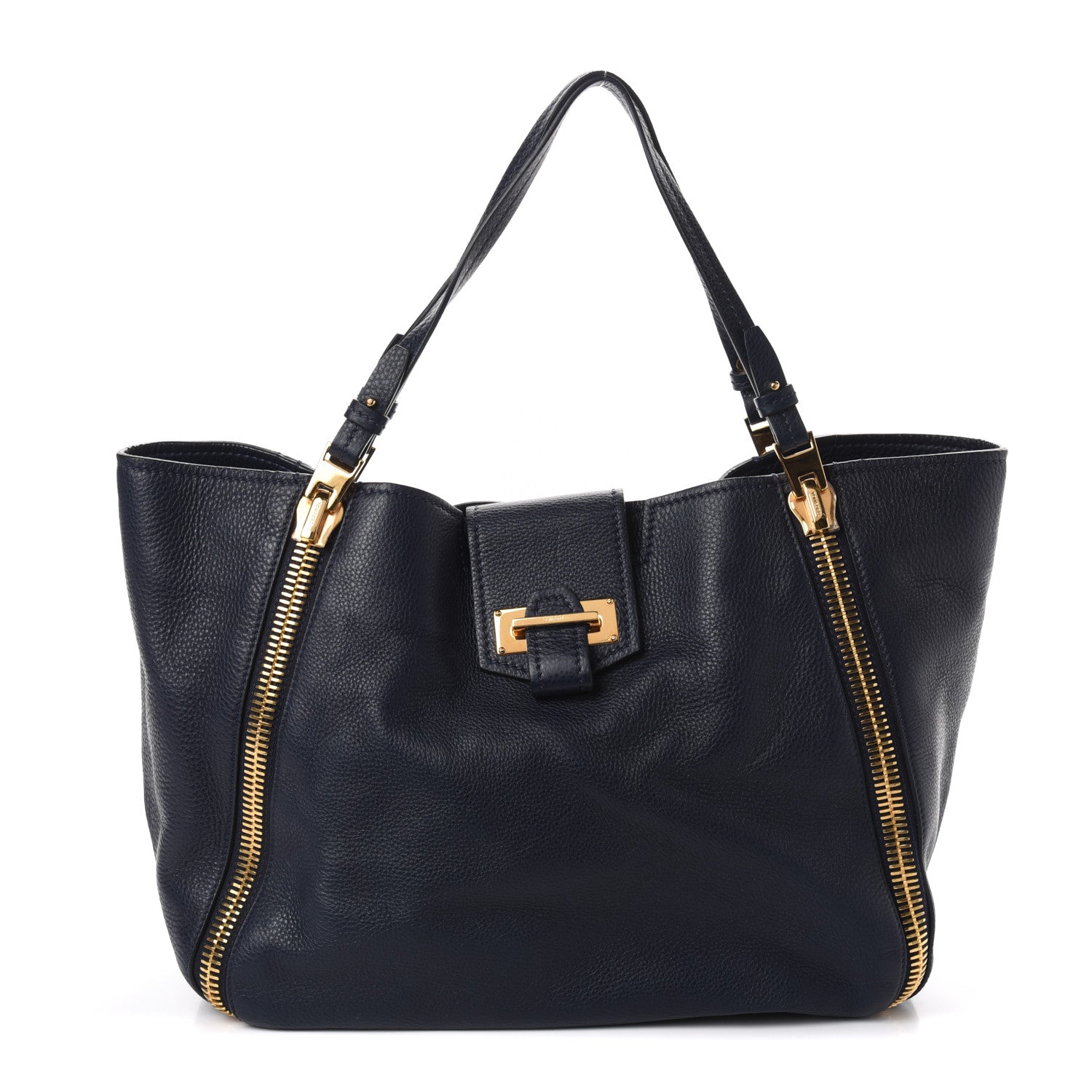 Tom Ford Grained Calfskin Sedgwick Medium Zipper Tote Sapphire Blue 1 of 9
