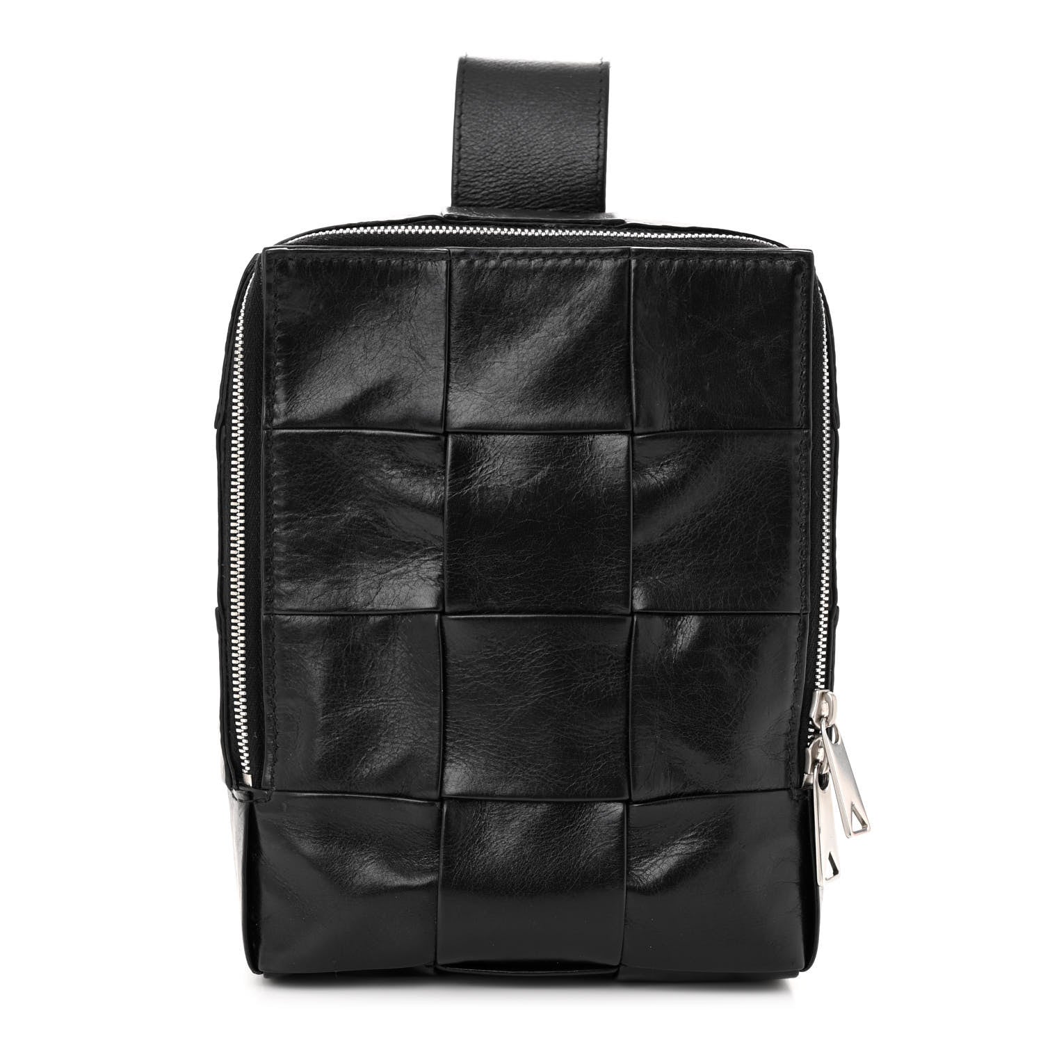 Bottega Veneta Paper Calfskin Intreccio Mini Cassette Sling Bag Black 1 of 11