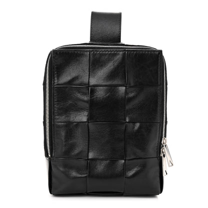 Bottega Veneta Paper Calfskin Intreccio Mini Cassette Sling Bag Black 1 of 11