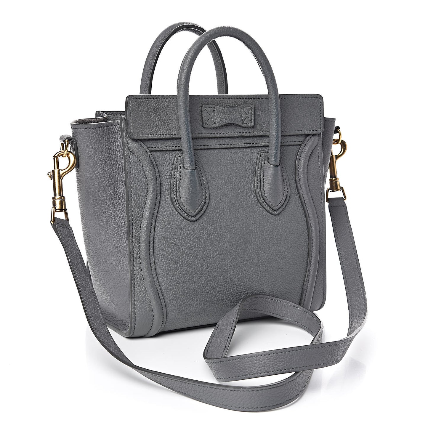 Baby Drummed Calfskin Nano Luggage Kohl