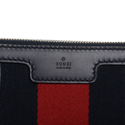 Gucci Monogram Vintage Web Medium Half Moon Hobo Navy 8 of 10