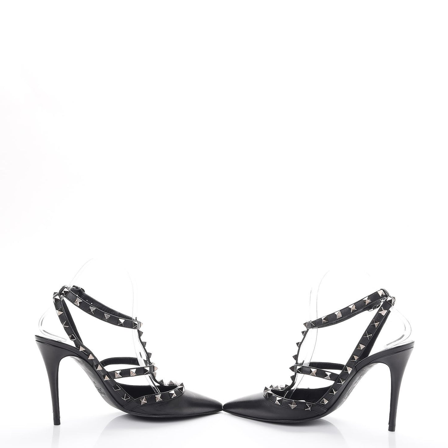 Nappa Rockstud Ankle Strap Pumps 38 Black