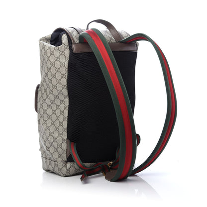 Gucci Soft GG Supreme Monogram Neo Vintage Double Buckle Backpack Beige New Acero Crop 2 of 11