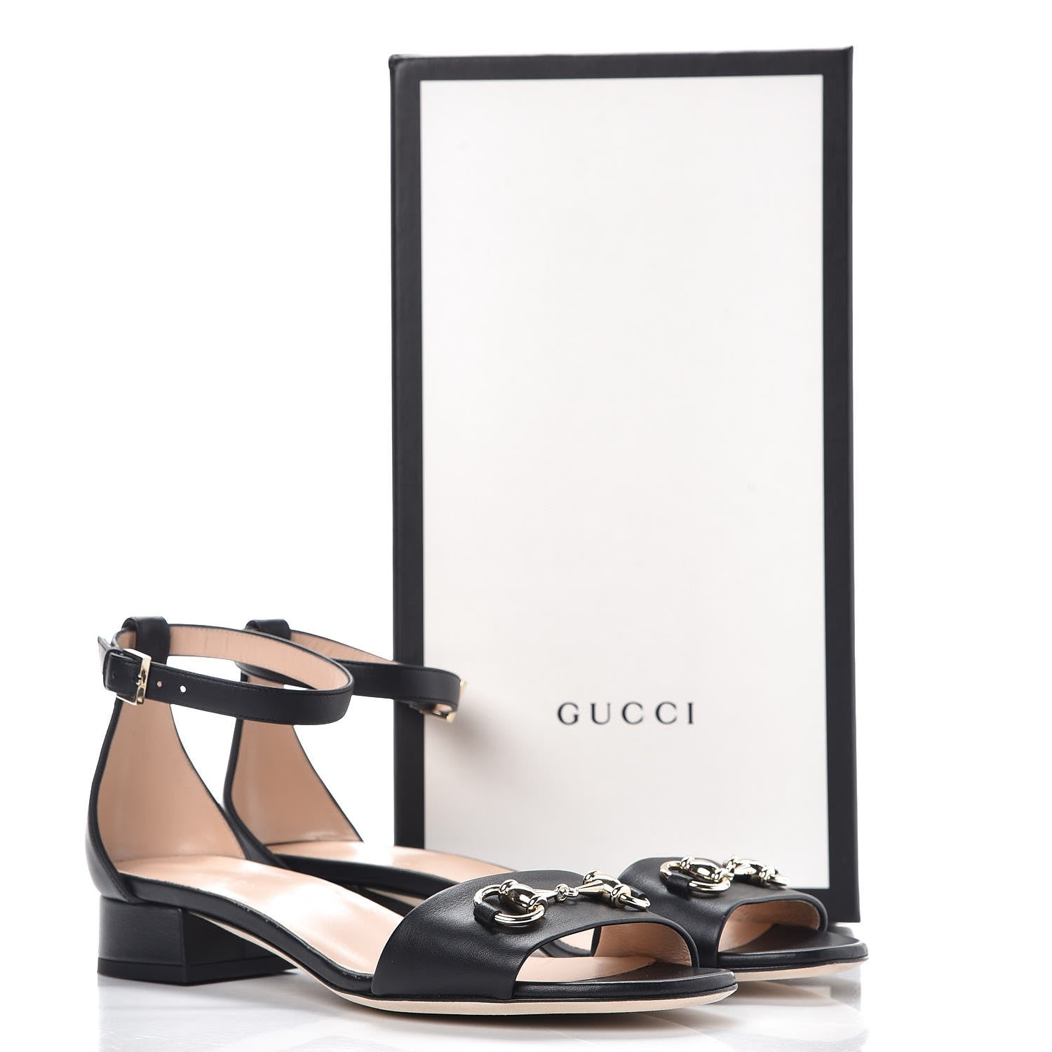 Gucci Calfskin Miro Soft Liliane Horsebit Sandals 38.5 Black 8 of 11
