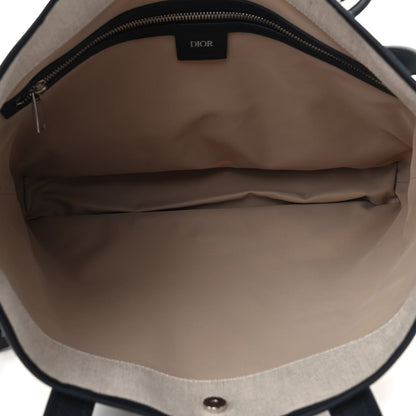 Christian Dior HOMME Oblique Canvas Grained Calfskin Large Three-Tone Tote Beige 5 of 9