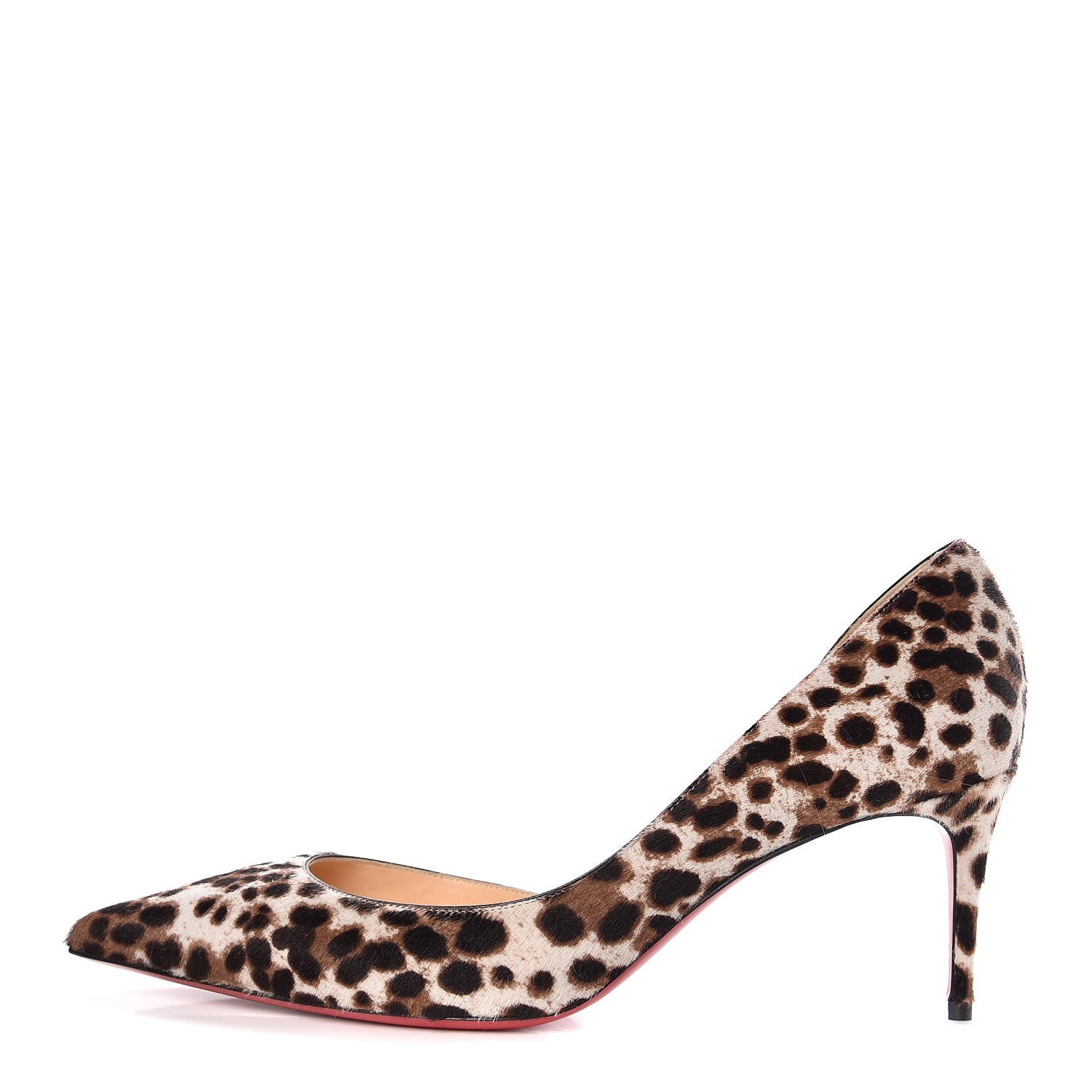 Christian Louboutin Pony Hair Dark Leopard Iriza 70 Pumps 38.5 Brown White 1 of 7