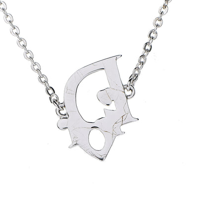 Christian Dior Logo Pendant Necklace Silver White 7 of 8