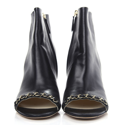 Chanel Lambskin CC Chain Short Boots 37 Black 2 of 11