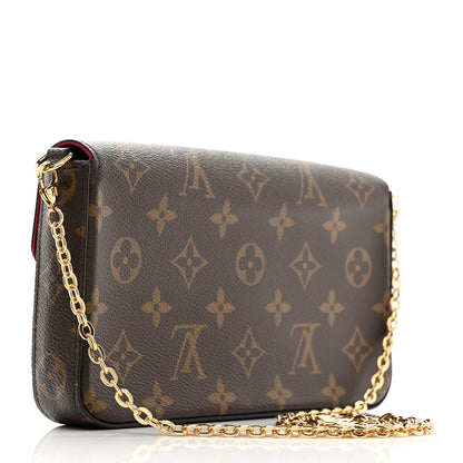 Louis Vuitton Monogram Pochette Felicie Chain Wallet Fuchsia 4 of 12