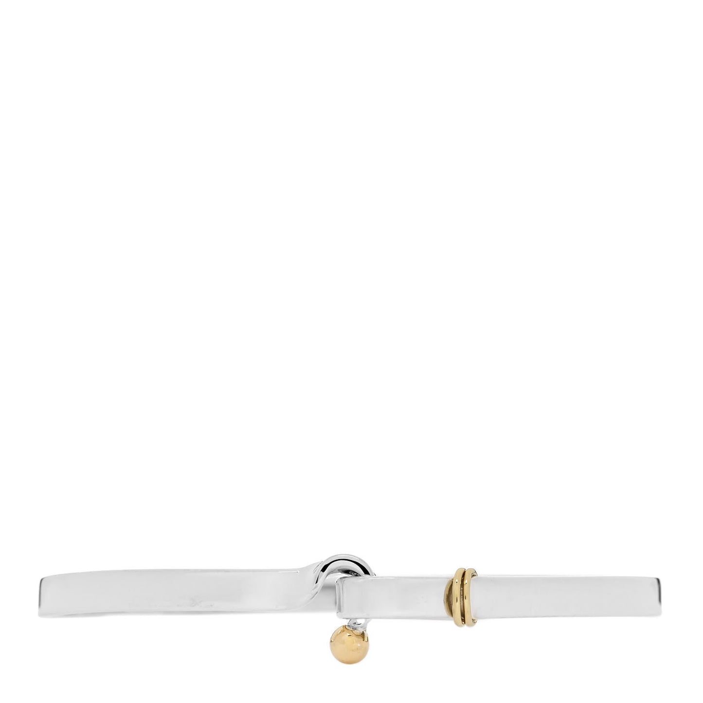 Sterling Silver 18K Yellow Gold Hook Eye Bangle Bracelet