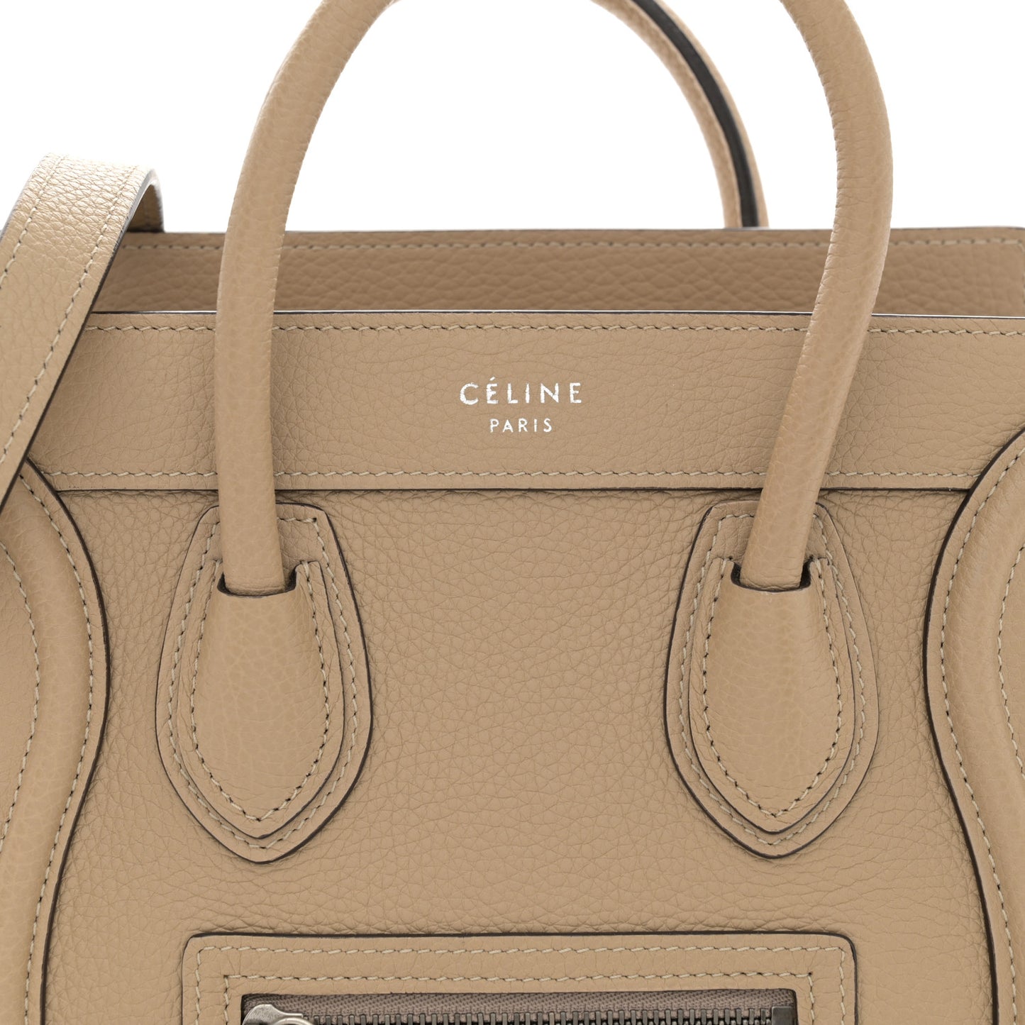 Drummed Calfskin Nano Luggage Dune