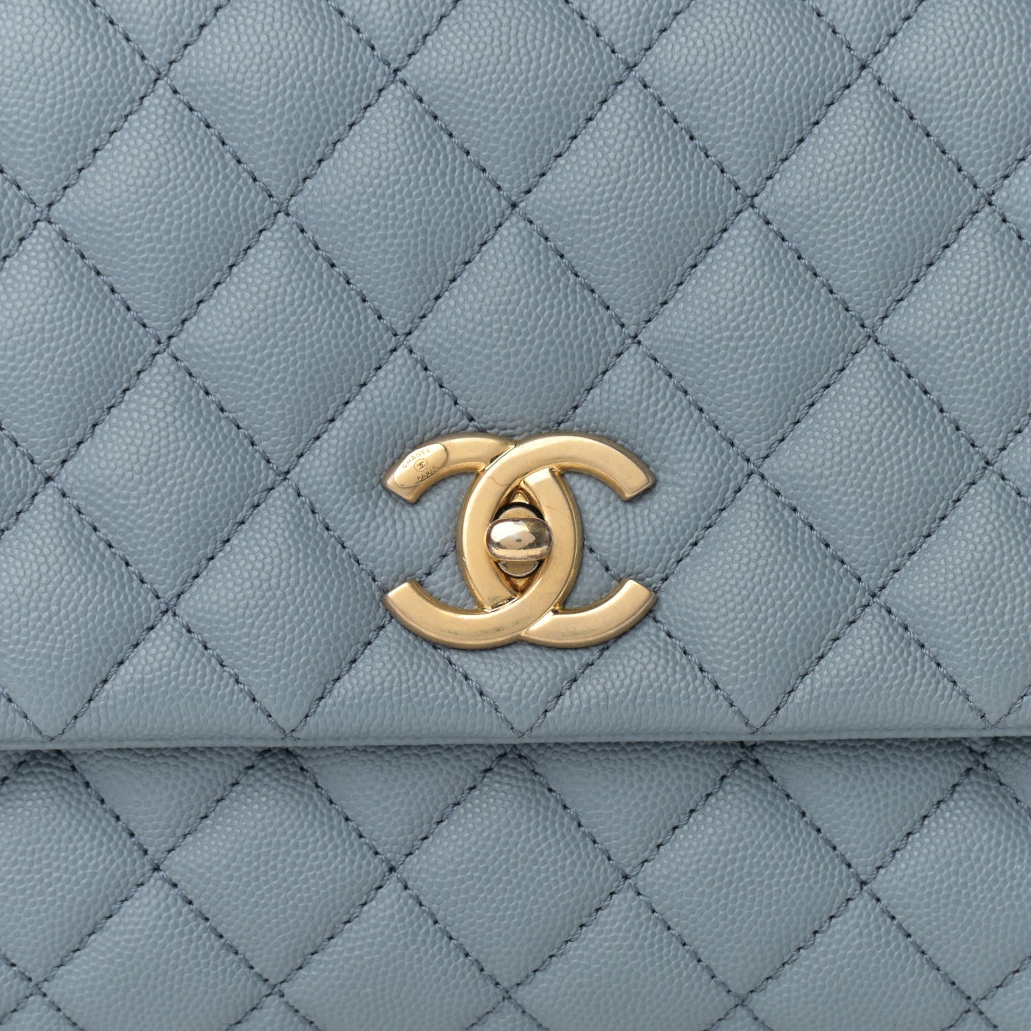 Chanel Caviar Quilted Small Coco Handle Flap Light Blue 8 of 11