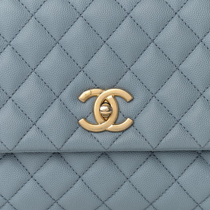 Chanel Caviar Quilted Small Coco Handle Flap Light Blue 8 of 11