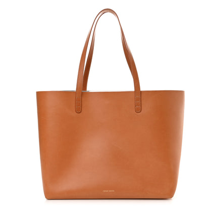 Mansur Gavriel Vegetable Tanned Calfskin Large Shopping Bag Camello Argento 1 of 13