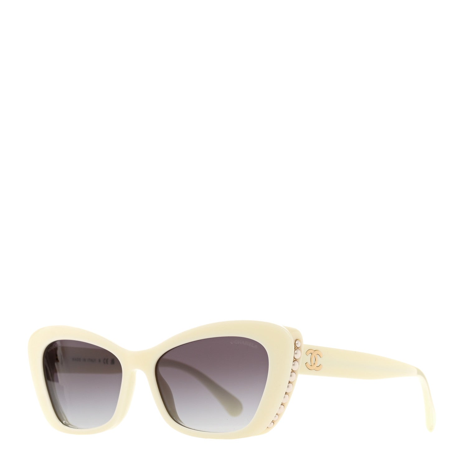 Chanel Acetate Pearl Cat Eye CC Sunglasses 5481-H White 1 of 7
