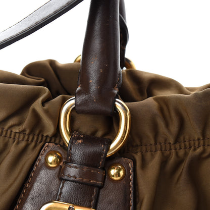 Prada Tessuto Nylon Jacquard Logo Tote Brown 14 of 18