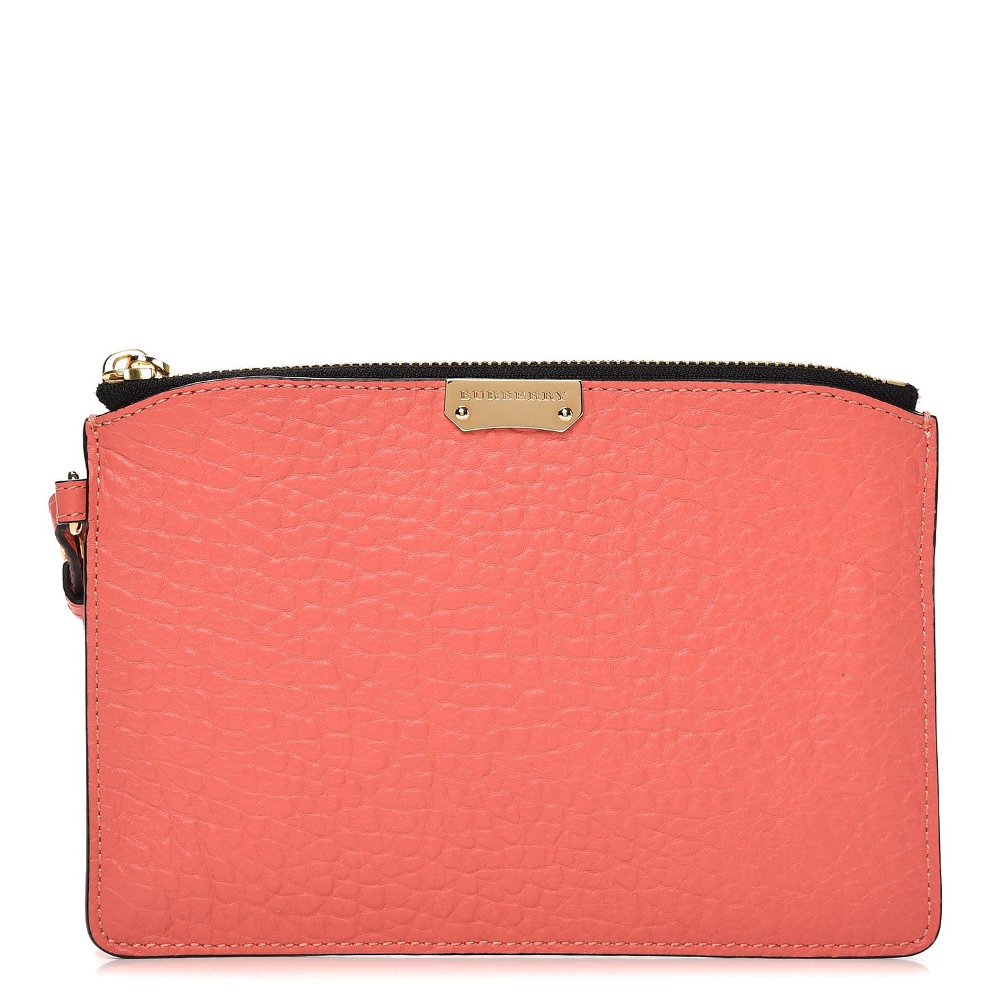Signature Grain Calfskin Paige Wristlet Clutch Rose Pink