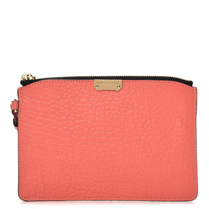 Burberry Signature Grain Calfskin Paige Wristlet Clutch Rose Pink 1 of 7
