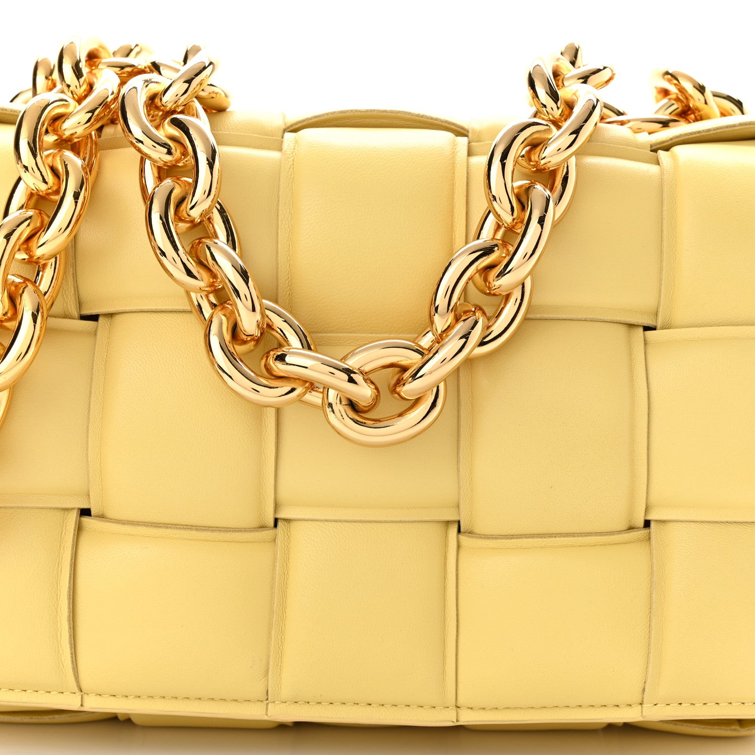 Bottega Veneta Lambskin Maxi Intreccio Padded Chain Cassette Crossbody Bag Butter 7 of 9